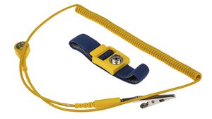 ESD Grounding Wrist Strap with Cord, Blue / Yellow